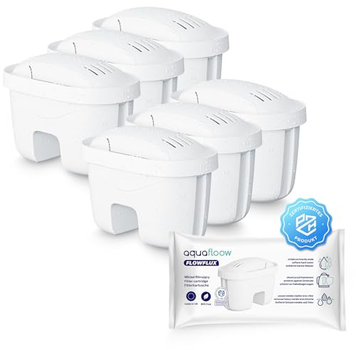 Aquafloow Aqua Flux, Cartucce filtranti per il Trattamento dell'Acqua 6 Unità | Compatibili con Laica Bi-Flux, PearlCo, Dafi Unimax | Riduce Cloro, Calcare e Impurità
