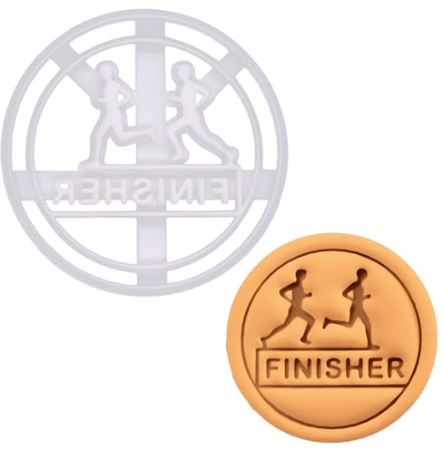 BAKERLOGY Finisher Medaille Ausstechform - Detailliertes Keksausstecher-Design zum Backen und Basteln, ideal für Fondant, Teig, Ton