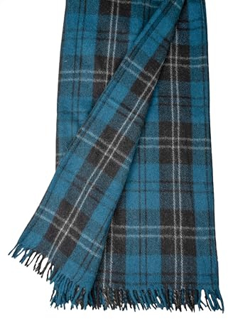 Briomhar Plaid scozzese, coperta in lana scozzese, spessa e calda, con bordi sfrangiati, 152,4 x 177,8 cm (blu ramsay)