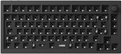 Keychron Q1 Max QMK/VIA Kabellose mechanische Tastatur, Layout QWERTY US, Vollmetall, programmierbar, 2,4 GHz/Bluetooth/USB, RGB und Hot-Swappable, für Win/MacOS - Barebone Schwarz
