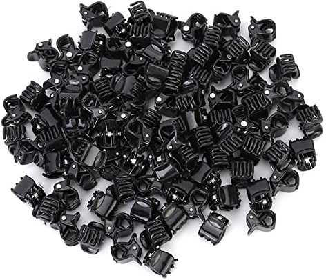 100 Stück Kunststoff-Mini-Haarspangen, Schwarz, Winzige Kunststoff-Stil-Klammern für Kleidung, Backenklammern, Haar-Accessoires, Geeignet für Mädchen, Babys, Frauen, Alltag,