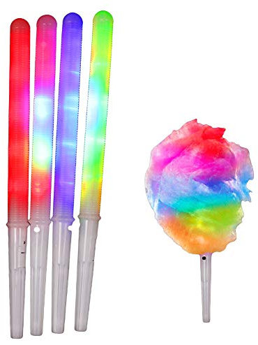 Hztyyier Cônes de Guimauve Lumineux LED, avec 7 Réglages de Couleur de Lumière Vive, Poignée en Forme de V pour Machines à Barbe à Papa (White)