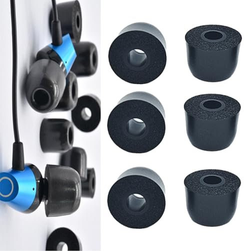 3 Paires Remplacement Écouteurs Embouts, Bouchons d'oreille en Mousse à Mémoire de Forme avec 1 Boîte de Rangement, Coussinets d'oreille de Rechange pour Écouteurs Intra-Auriculaires (M)