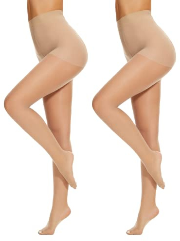 Mesing Collant Donna Curvy Elastico Vita Alta Resistenti Microfibra Leggins Trasparenti 20 Denari 1-3 Paia XS-3XL SW1106-XL-3XL-Skincolor2pcs1