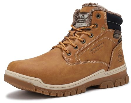 ARRIGO BELLO Stivali Uomo Invernali Scarpe Inverno Calda Foderato Montagna Antiscivolo Trekking Boots Scarponcini Neve Taglia 41-46EU (5066-Giallo, 41)