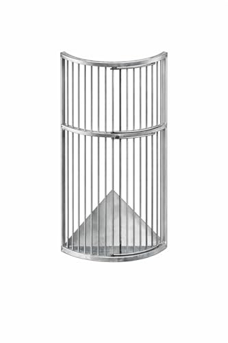 Heavy Duty Galvanised Corner Hay Rack by Equimed – Horse Hay Feeder with Large Capacity, Top & Bottom Opener Livestock Feeder, Equestria Stable Corner Design