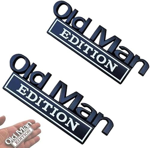 Old Man Edition Auto-Emblem,2025 Neue Autoaufkleber Für Männer,3D-Metall-Aufkleber,Lustige Edition Stoßstangenaufkleber Für Auto,LKW, SUV,Seite Oder Heckklappe,Typenschild-Aufkleber (2 Stück D)