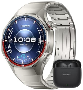 HUAWEI WATCH GT 6 Pro 46mm Titanio GPS Smartwatch + FreeBuds SE 3 Negro, 1.47''AMOLED Pantalla Táctil, hasta 21 Días de Autonomía, Ciclismo Nivel Profesional, NFC, iOS Android Compatible, Análisis ECG