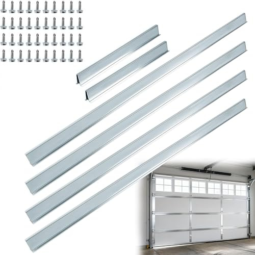 2 Pack 16FT Garage Door Strut Support Brace, Heavy-Duty Steel Reinforcement Bracket for Hurricane, Storm, Snow & Wind Protection, Top Brace Kit for DIY or Professional Installation