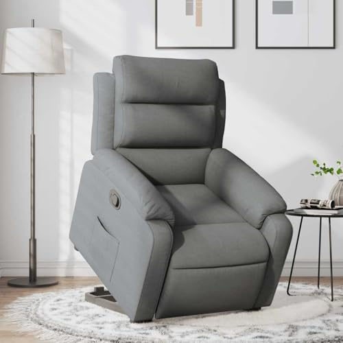 Frdhee Chaise d'allaitement, fauteuil de relaxation avec aide au relèvement, en tissu gris foncé, fauteuil d'allaitement pour salon, balcon, salon