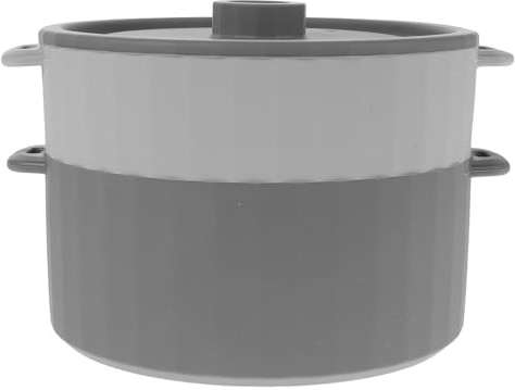 Veemoon Vaporiera in silicone per microonde: pentola per cottura a vapore di verdure per microonde con scomparto | pentola a due livelli per cucinare pasti dietetici