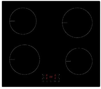 Cookology Essentials 60cm Induction Hob - 4 Zones - Black | UK Plug Fitted - Touch Controls - 9 Power Levels - Heat Indicators - Child Lock - Easy-Clean - Timer
