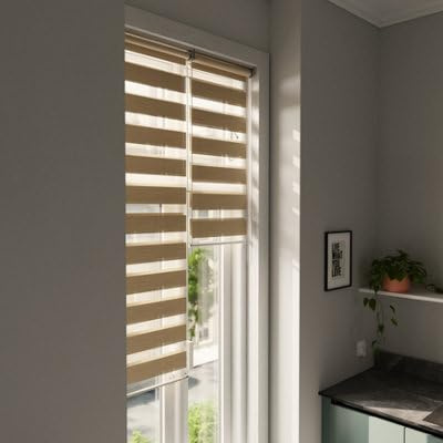 GoodHome Brize Store Enrouleur Jour/Nuit sans perçage 40 x 140 cm moucheté