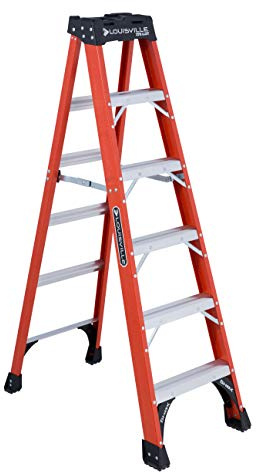 Louisville Ladder 6-Foot Fiberglass Step Ladder, 375-Pound Load Capacity, Type IAA, FS1406HD
