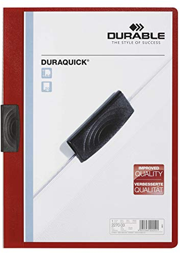 Durable Klemm-Mappe Duraquick Klemmappe für 1-20 Blatt, 20 Stück, rot, 227003