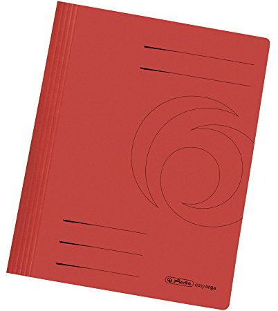 Herlitz 10902450 – Carpetas rápidas (A4, grapado comercial y de agencia, cartón de manila, 25 unidades), color blanco, color rojo