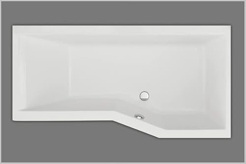 Baignoire compacte acrylique 170 x 85 gauche, en acrylique, couleur blanc