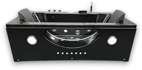VASCA BAGNO IDROMASSAGGIO NERA MODELLO HYPNOTIC 180 X 90 CM CROMOTERAPIA SPA 2 PERS NUOVA