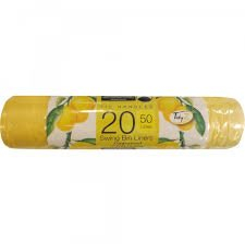 Tidyz Strong 20 Fragranced Swing Bin Liners-20 Citrus Lemon with Drawstring Refuse Sack, Black, 10 x 10 x 10 cm
