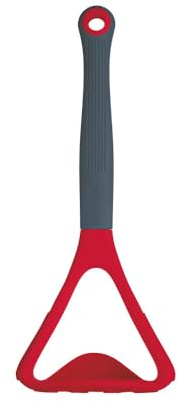 Colourworks CWBRMASHRED Multi Potato Masher with Serving Scoop, Silicone, Cherry, 25 cm