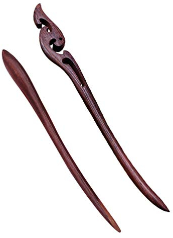 Lurrose 2 Stücke Vintage Haarspangen Haarnadel Holz Stäbchen Haarknoten Haarnadel Kopfschmuck Lange Haare Chignon Sandelholz Haarnadeln für Mädchen Damen