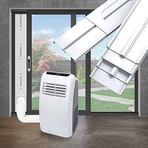 Aozzy 240cm Joint de porte pour climatiseurs mobiles avec Adapt Universel 13/15cm, Verrou de Sécurité & Joint pour Climatiseur Mobile/Déshumidificateur sur Portes/Fenêtres