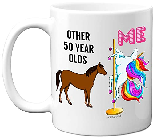 Stuff4 Best Friend Birthday Mug Unicorn Pole Dancing | Funny Gifts, Funny Mugs for Women and Men, 11oz White Ceramic Dishwasher Safe