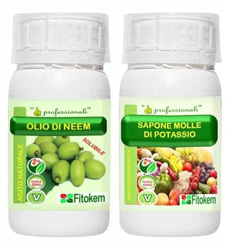 Fitokem - Olio di Neem BIOLOGICO 250 mL + Sapone molle di potassio 250 mL