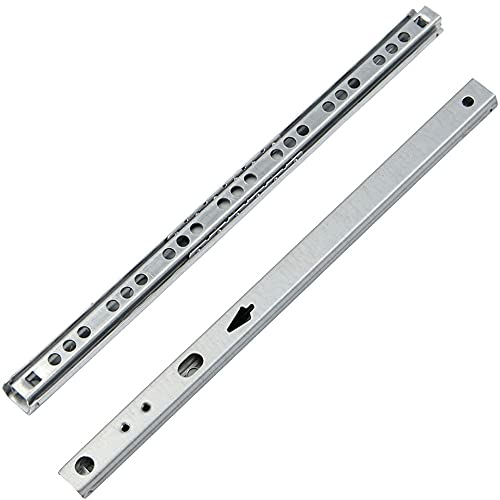 Zasvec Coulisse Tiroir 1 paire Glissières pour Tiroirs en Métal à Roulement à Billes Coulisses à Bille Rails de Tiroirs à Coulisse Glissières à Roulement à Billes pour Tiroir de Meubles 246*17*10mm