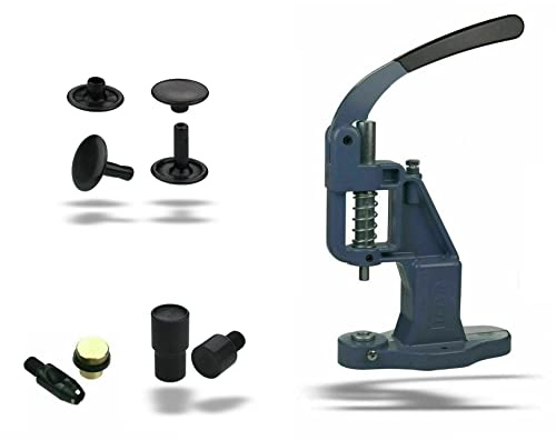ISTA TOOLS Nietenpresse Set Hohlnieten + Lochpfeife + Hohlnieten Werkzeug + 100 STK. rostfreie Hohlnieten Doppelkopf (10 x 10 mm, Schwarz)
