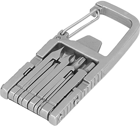 Uadme 12 in 1 Multitool Keychain, Stainless Steel Pocket Folding EDC Gadgets, Multi Tool for Screwdriver Bit, Knife, Bottle Opener and Outdoor Repair Tools, Tools Gifts for Men
