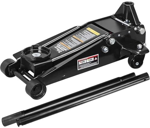 BIG RED ATZ830023BR Hydraulischer Schwerlast-Stahl-Wagenheber mit Doppelkolben-Schnellhebepumpe, 3 Tonnen (2,7 kg), schwarz