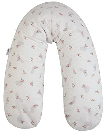 Tinéo - Cojín de Maternidad, cojín de Lactancia, cojín de Embarazo, multifunción 2 en 1, aliviar, desenfundable, Fabricado en Francia, 78 x 44 cm (Esponja Verde Salvia/árboles)