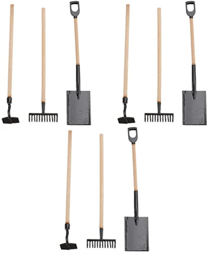 SAFIGLE 3sätze Mini Gartenwerkzeug Set Für Puppenhäuser Mini Schaufel Rake Und Zubehör Für Märchengärten Dekorative Gartenaccessoires Für Kreative -projekte