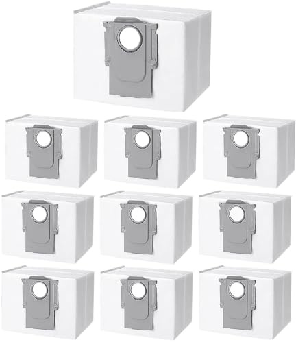 10 dammsugarpåsar kompatibla med Xiaomi Roborock S8+/S8 Pro Ultra/Q7/Q7+ / Q7 MAX+ / S7 MaxV Ultra/Q7 Plus/Q5/Q5+ dammsugare robotdammsugare, engångsreservpåse, dammsugarpåse