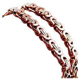 KnSam Edelstahl Byzantine Königskette 55 cm, Halskette Herren Ohne Anhänger Gold/Silber/Schwarz Freundschaftskette Jungs Breit 6/ 8MM Hip Hop Edelstahl Halsketten