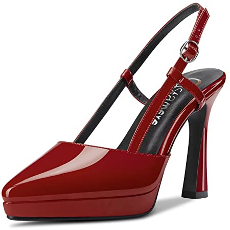 Castamere Donna Alto High Spillo Piattaforma Tacco Heel a Punta Slingback Slip-on Pumps da Matrimonio Dress 10 CM Heels