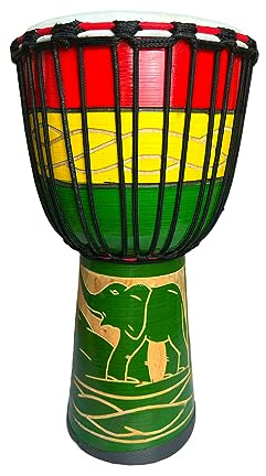 TAOSKNE Djembe Drum,Bongo Congo,African Drum,10 inch professional hand drum - Not Made In China(Rainbow elephant)