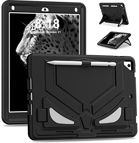 HyFone Hülle für iPad 9,7 Zoll - Kompatibel mit 5./6. Generation 2017/2018, Air 2. Generation 2014, Pro 2016 - Robust Stoßfest mit Ständer Schutzhülle, Schwarz