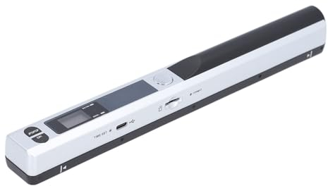 Tragbarer Dokumentenscanner, Kleiner USB-Dokumenten- und Fotoscanner, Mobiler HD 900DPI-Farbhandscanner für Zuhause, Reisen, Büro und Geschäft, 8,27 Zoll (Silver)
