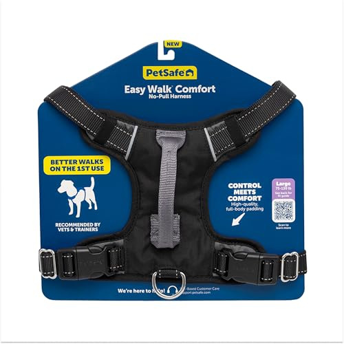 PetSafe Easy Walk Comfort No Pull Dog Harness, Black, Large