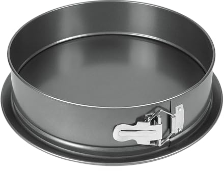 wenco Molde desmontable de 28 cm de diámetro, molde redondo de acero antiadherente, borde a prueba de fugas, 7,5 cm de alto, perfecto para tartas, tartas y quiches, cierre ergonómico de acero