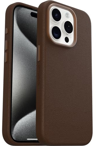 OtterBox Symmetry Series Cactus Leather MagSafe Custodia per iPhone 15 Pro, custodia protettiva sottile antiurto, a prova di caduta, testata 3x norme MIL-STD 810G, Marrone