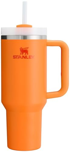 STANLEY Quencher H2.0 FlowState - Vaso aislado al vacío de acero inoxidable con tapa y cañita para agua, té helado, café, batidos y más, Amarillo dorado, 1,2 litros