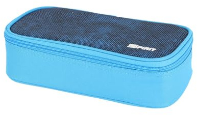 itenga Federmäppchen Schüleretui MyBag ungefüllt1 Reißverschluss 1 Zipper Faulenzer Schlamperetui für Schule, Büro, Reisen Jungen und Mädchen (blau)