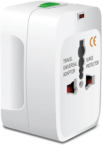 SQUADO Adattatore Universale da Viaggio - Presa Multipla Salvaspazio, Compatibile con Italia, Inghilterra, Germania, America e Australia