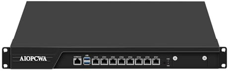 AIOPCWA 1U Firewall Appliance B150 Core i3 7100, 8X i226V 2.5GbE LAN Firewall Hardware VPN Router PC, DDR4 OPNsense Hardware 19”Rackmount for Homelab Server with VGA, SIM, Barebone