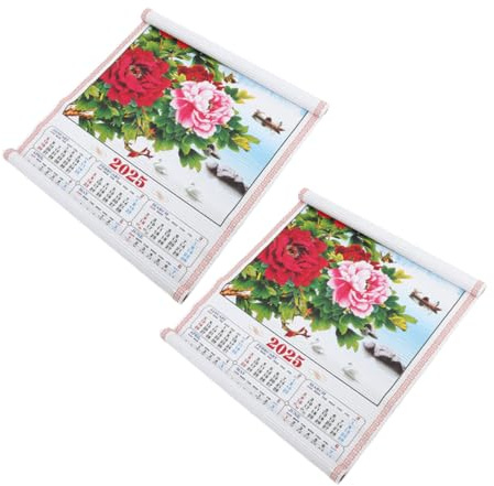 NUOBESTY 2stücke Wandkalender Im Chinesischen Stil Für Jahr Der Schlange Großer Hängender Planerkalender Traditioneller Jährlicher Kalender Aus Papier
