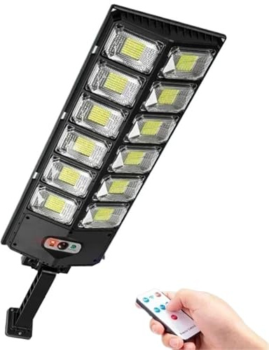 Lampes solaires d'extérieur puissantes à 4/6/8/10/12 têtes - Lampe de jardin 504 LED - Panneau solaire étanche - Détecteur de mouvement - Lampadaire de rue (A-8 tête - 240 LED)