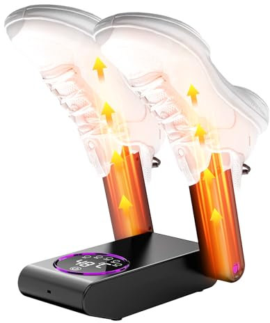 Yofuly Secador de botas portátil, soporte ajustable, calentador 360°, 4 temporizadores, plegable y rápido, ideal para zapatos, botas, guantes, sombreros, calcetines y botas de esquí